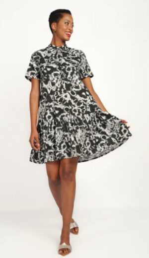 Cocoon Dress | Black & White
