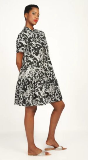 Cocoon Dress | Black & White